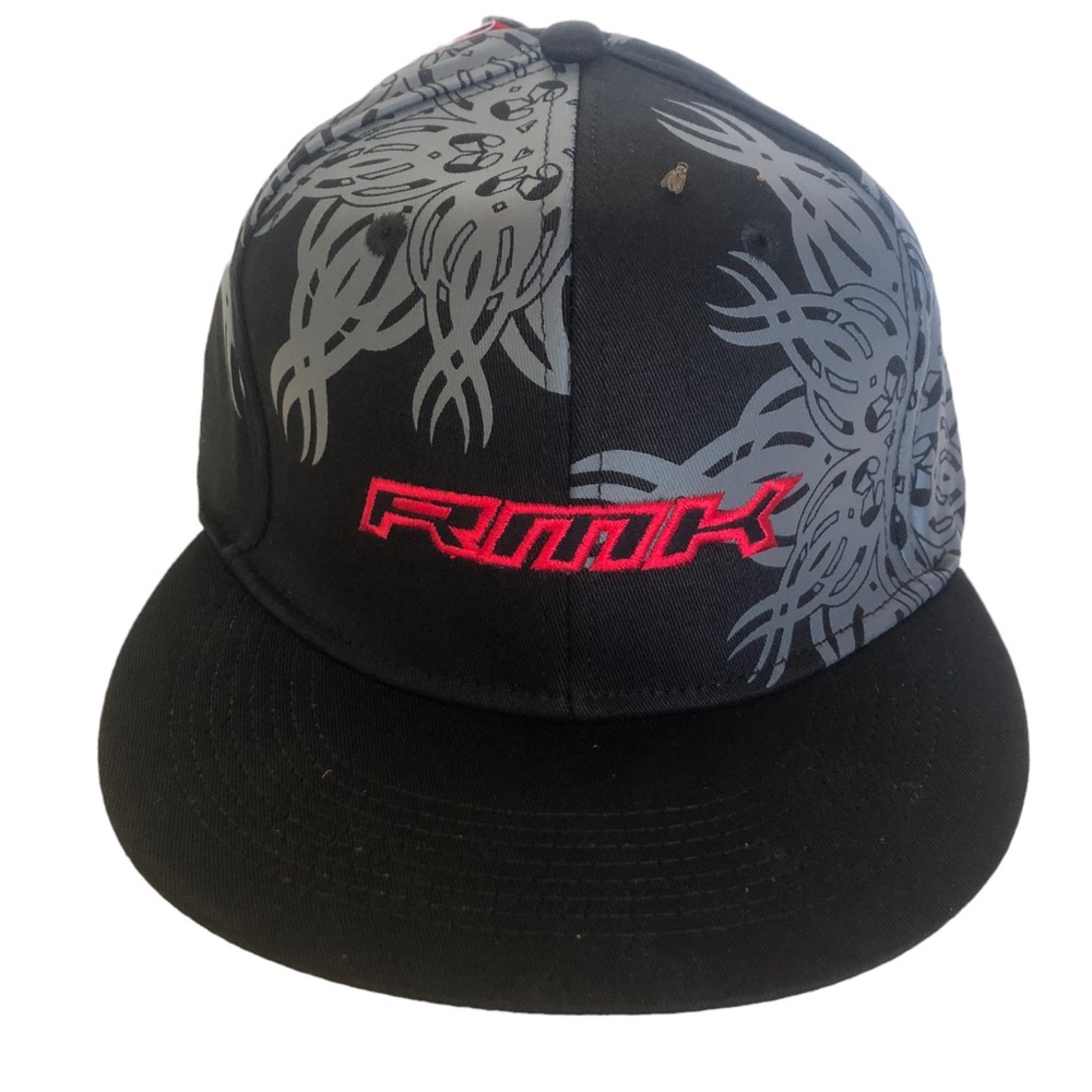 New Polaris RMK Snowmobile Flex Fit Stretch Black Gray Fitted 24” Cap Hat S/M